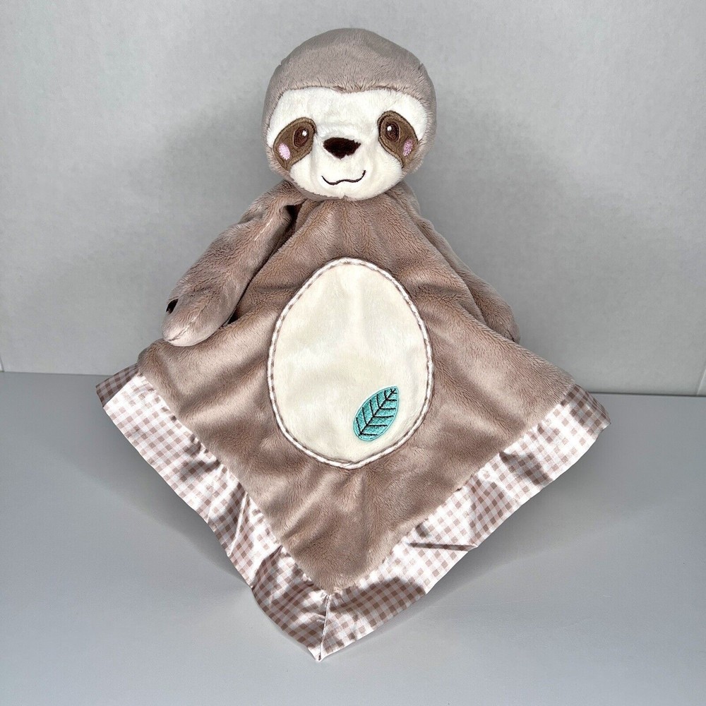 Douglas Baby Brown Satin Trim Sloth Lovey Security Blanket